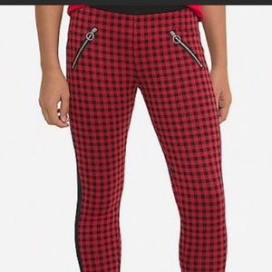 Justice pants. Size 12. Buffalo Plaid. Red. Black. EUC